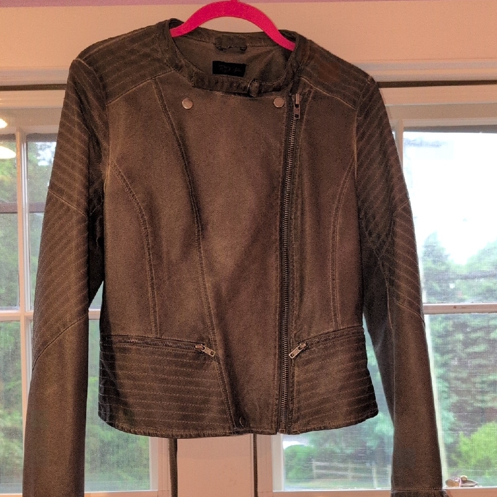 RD Style Black Leather Jacket Classic Motorcycle Design